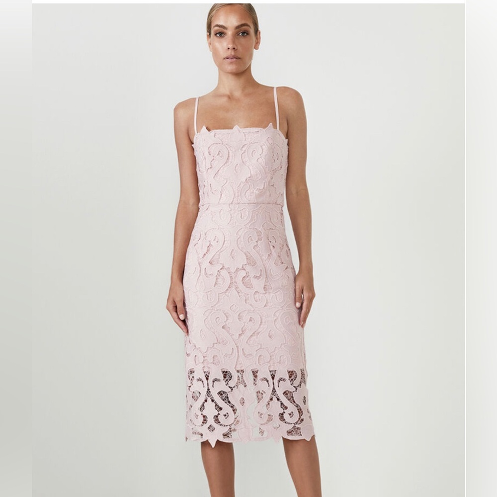 Bardot Lina Lace Dress in Rose Size 6